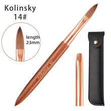 Cọ vẽ móng nghệ thuật bằng lông chồn Kolinsky chất lượng cao, màu vàng hồng ánh gỗ đàn hương, cọ chạm khắc, cọ dùng để nối dài móng acrylic. - màu xanh lá - Xem 13