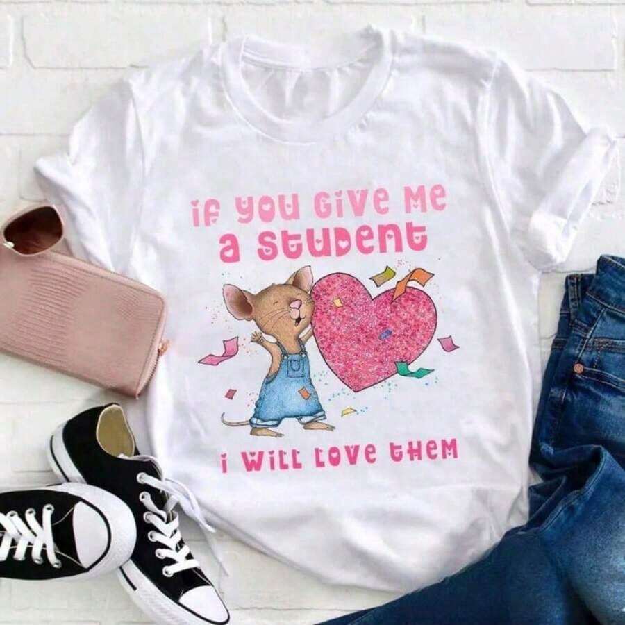 Solt Harajuku Kawaii Women's T-Shirt, Ullzang T-Shirt, Funny Cartoon T-Shirt, Cute Anime T-Shirt, Female T-Shirt, Girl's Animal Print T-Shirt, Y2K Summer Style, Graphic. - 白色 6 - 查看 1