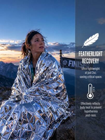  URBANWAVE Ultra-Light Emergency Blanket And Reusable Emergency Blanket - Double-Sided Aluminized Heat Reflecting Blanket Suitable For Hiking Safety Essentials, Backpack Emergency Gear - Survival Blanket, Rescue Blanket, Foil Blanket And Solar Blanket Suitable For Car Emergency Kit, Escape Pack Supplies, Camping Equipment