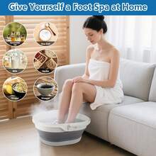 Collapsible Foot Soaking Tub For Foot Bath Soak Spa, Foot Tub For Soaking Feet Massager Health Care, Plastic Bucket With Handle Wash Basin Laundry Basket For Travel Beach RV, Gifts For Women Parents - White - View 4