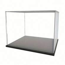 1pc Acrylic Display Case, Various Sizes, Plastic Assembly Dustproof Display Box With Matte Black Base, Suitable For Action Figures, Collectibles, Statues, Models - Transparent - View 2