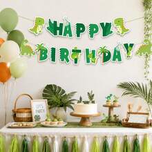 Dinosaur Themed Birthday Party Decorations Cute Dinosaur Bunting Honeycomb Table Centerpieces Supplies For Kids' Birthday / Baby Shower Parties - Multicolor - View 10