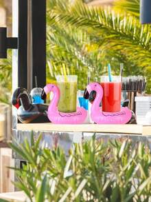 6pcs Diamond Ring Shaped Inflatable Drink Holder, Inflatable Ring Float, Diamond Ring Pool Drink Cup Holder, Single Person Pool Party Supplies, Pool Party Decoration, Suitable For Pool Party, Bachelorette Party And Beach Pool Party Decoration. - Multicolor - View 3