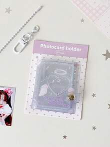 1 pieza Álbum de fotos mini de ángel de corazón de dibujos animados de 2 pulgadas, adecuado para fotos de adolescentes, pegatinas de selfie de cabeza grande, llavero, colgante y almacenamiento de tarjetas - Multicolor - Ver 11