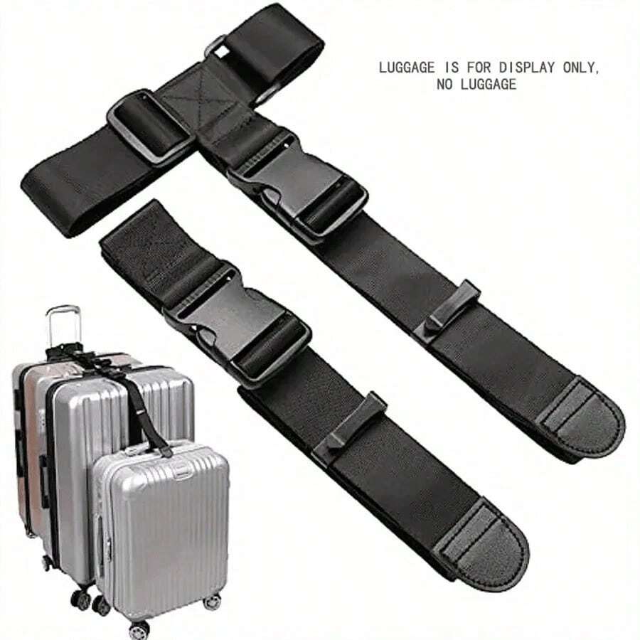 Luggage Connector Straps, Add A Bag Suitcase Strap Belt, Luggage Clip Link Toiletry Bag Travel Wash Bag Toiletry Travel Bag Makeup Storage Beach Beach Bag Vacation Holiday Essentials School Supplies Travel Essentials Ladies For College Dorm Bathroom Bag For School School Accessories School Stuff - Black - View 1