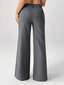 Nuevos pantalones de traje de estilo casual de cintura baja para otoño e invierno - Gris Oscuro 2 - Ver 2