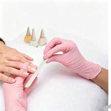 Wholesale--2/50/100Ppcs Light Pink Composite Nitrile Gloves, Disposable Gloves, Suitable For Kitchen, Dishwashing And Home Cleaning, Reversible, Latex-Free Formula, Suitable For Indoor And Outdoor Use, Kitchen Cleaning Gloves. - Light Pink - View 9
