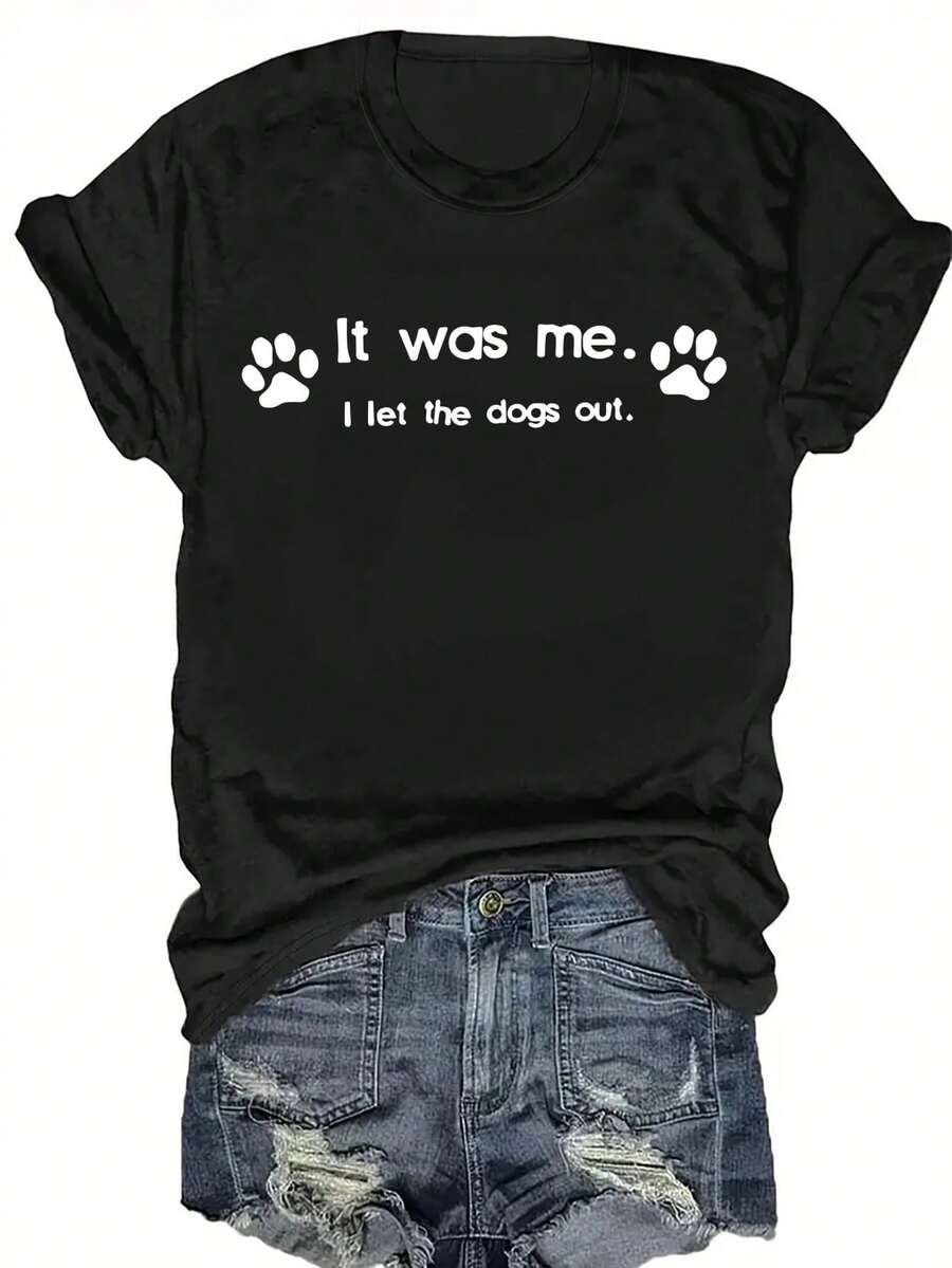 Camiseta de moda con estampado, cuello redondo, talla estándar, ropa de mujer, vestimenta femenina.una camiseta estampada muy distintiva / estilo unisex / adecuada tanto para hombres como para mujeres / resistente a las arrugas / transpirable - Negro - Ver 1