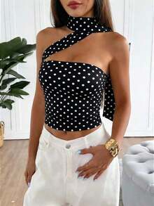 Top tubo de punto minimalista de moda para mujer HESSEN, apropiado para el verano/primavera, blusa ajustada sin tirantes y ajustable.Adecuado para tomar el té de la tarde, calle, vacaciones, superposición, fiesta, cita, playa, crucero, viaje por la ciudad - Negro - Ver 3