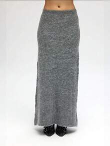 MAI STUDIOS Nivra Knit Maxi Skirt - Grey - View 2