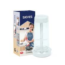 Taza tamizadora de harina giratoria, mezclador de harina semiautomático de mano, herramientas para hornear en el hogar, tamiz de harina de plástico, utensilio de cocina - Blanco - Ver 2