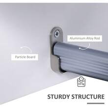 Wall Mounted Coat Hanger Hooks Rack Stand Hallway Coat Rack Rail & Storage Shelf Hanging Coat Organizer (White) - 1 - View 5