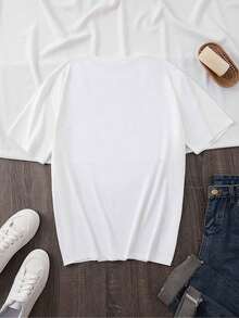 Minimalist Women's Anime Princess Pattern Short Sleeve T-Shirt - Casual Round Neck, Spring Summer Cartoon Print Top, Anime T-Shirt, Summer Outfit, Fun Design, Durable Construction, Printed Top, Women's Fashion, Comfortable Fit, Short Sleeve Top, Adult Clothing - 黑色 - 查看 8