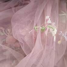 Embroidered Butterfly & Floral Table Runner Suitable For Weddings - Elegant Sheer Table Decor With Embroidery, Fabric, Length For Chair Back, Veil Or Party Decoration, Multi-Use Decorative Table Runner For Special Events - Pink - View 8