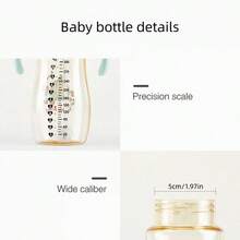 1/2 Packs PPSU Baby Bottles With Anti-Colic Silicone Nipples, 360° Gravity Suction Straw & Auto-Flow Nipple, Easy-Grip Handle, Lightweight Leak-Proof & Shockproof, Suitable For Newborns And Above - Multicolor - View 3