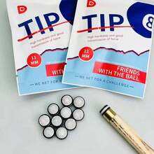 2 Pieces 11mm, 13mm, 14mm Pool Cue Tips, Multilayer Pigskin Pressing, Professional Snooker And American Nine-Ball Billiard Tip, Durable Fit, M Hardness - 2Pcs - View 3