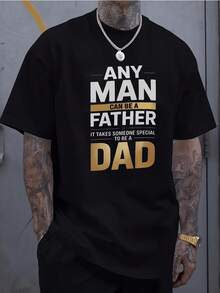 Cualquier hombre puede ser padre, pero se necesita alguien especial para ser papá. Camiseta negra estampada del mismo estilo para hombres y mujeres. Camiseta estampada de manga corta para el verano de 2026, 180G. - Negro - Ver 6