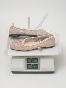 女鞋，尺码 35-43，春秋新款低帮方头鞋，撞色时尚芭蕾舞鞋，网眼拼接玛丽珍鞋，通勤、办公皆宜，舒适优雅的女士凉鞋，蜂窝网眼一脚蹬鞋，夏季穿着舒适不累脚 - 米底網紗-蜂窩狀 - 查看 9