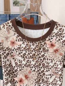 Nuevo estilo de gran , camiseta de mujer de manga corta con rayas decoradas con strass de estilo retro americano, adecuada para ir a la escuela, de compras y salir con amigas por la calle, y versátil en primavera y verano - Multicolor 3 - Ver 3