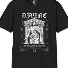 T-Shirt Plus Size Women's Divine Angel Streetwear Unisex Softstyle Graphic Tee | Isaiah 40:8 Bible Verse Shirt | Gothic Christian Graphic T-Shirt Loose Fit, Suitable For Daily Gatherings - Svart - Visa 7