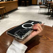 适用于三星 Galaxy S26 Ultra、S25 Ultra 的亮面极简磁吸保护手机壳，防震防摔，也适用于三星 Galaxy A56、A36、A57、A37、A17 - 黑色 - 查看 5