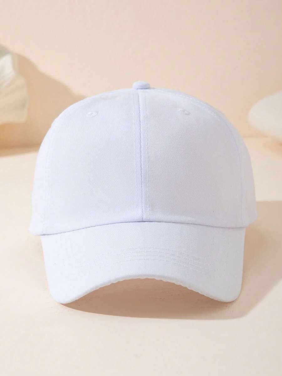 Topi Baseball Pelindung Matahari Minimalis Warna Polos Unisex, Topi Olahraga Kasual Luar Ruangan Cocok untuk Semua Musim