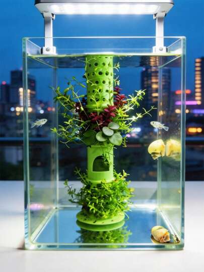 "Bamboo Pillar" Multi-Layer Aquarium Plant Basket & Shrimp Hideout, Adjustable Stackable Aquascape Decor, 3D Printed Aquatic Plant Holder For Fish Tank, Shrimp Cave Shelter, Aquarium Landscaping Accessories, Suitable For Betta Tanks, Shrimp Tanks & Tropical Fish Tanks, Modular Height Design, Natural Bamboo Style Decoration, Aquascaping Planting Basket, Desktop Tank Ornament, No Support Single Color Print, Popular Aquarium Decor Gift For Aquatic Hobbyists