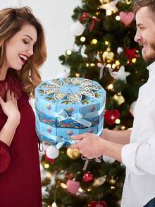 20pcs/10pcs Creative Cake-Shaped Ocean Style Gift Box Set, 3D Iridescent Shell Decor Gift Boxes, Separable Triangle Boxes, Light Blue Sea Turtle, Whale, Jellyfish Pattern, Suitable For Candy, Small Gifts, Favors, Birthday Party, Baby Shower, Wedding, Holiday, Desktop Decor - Blue Ocean - View 4