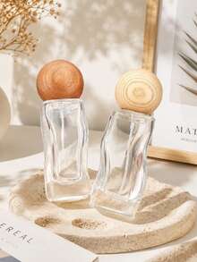 1/2PCS 30ml Wavy Waist Glass Perfume Atomizer Sphere Lid Fine Mist Free Tools TSA Double Leakproof Refillable Purse Dispenser Gift Women Men - Multicolor - View 1