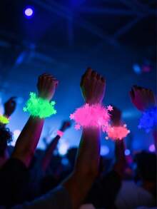 8/4pcs/1pc Luminous Party Wristbands,Glitter Star Flower Wreath Bracelets,Fluorescent Bracelets, Glowing Party Gifts,Neon Flashing Party Decor Set,Festive Ambience Props,Hand Ornaments For Birthday,Family,Bachelorette Party,Weddings,Music Festivals - A - View 4