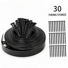 30FT/66FT – Flexible Plastic Garden Edging With 30 Securing Stakes; Weather-Resistant Lawn Border Suitable For Outdoor Gardens, Flowerbeds, Lawns, And Patio Landscaping. Easy To Install And Maintain; No Digging Required. - 30FT - View 9