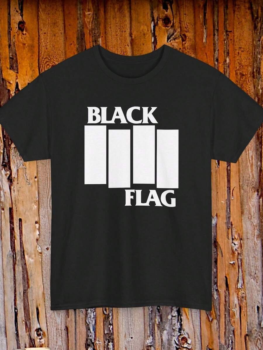 Camisetas estilo animeBlack Flag Music Punk Rock Band Tee |   Music Shirt,Camisetas con diseños gráficos para niños pequeños, Camisa de manga corta para hombre,aptas para el uso diario,Camisa de mujer,Camiseta de apoyo al Mundial,Camisetas con temática de primavera 2026 - Negro - Ver 1