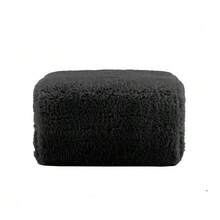 Aviana Ottoman Plush Fabric - 黑色 - 查看 1