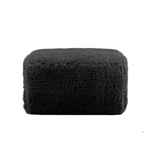 Aviana Ottoman Plush Fabric - 黑色 - 查看 1