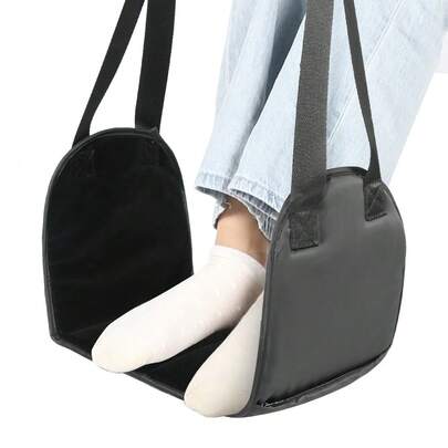 1pc New Detachable & Adjustable Airplane Footrest Hammock With Support Board, High-Quality Foam Portable Foot Sling Suitable For Travel On Plane, Train, Bus And Office