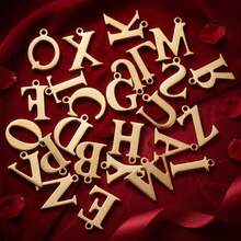 10Pcs 304 Stainless Steel 18K Gold Plated Letter Charms, Alphabet Initial Pendants For DIY Jewelry Making - Pendants - View 1