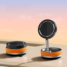 Vacuum Suction Phone Mount, Double-Sided Strong Hold, Foldable Extendable Mobile Stand For Stable Viewing - Orange - View 3