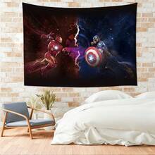 1PCS M Arvel C Ontest Of Champions Superhero Fabric Tapestry Wall Hanging Art Decor For Living Room Bedroom College Dorm C Aptain America Vs Iron Man Graphic Backdrop Party Supplies Gift For Fans Home Office Studio Apartment Wall Poster - 多色-A - 查看 5
