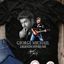 George Michael Signed T-Shirt Black Cotton Tee All Sizes S-5XL- Free Shiping - Black - View 1