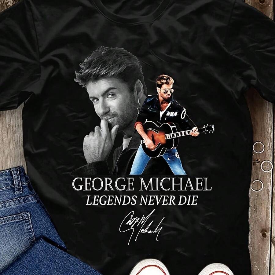 George Michael Signed T-Shirt Black Cotton Tee All Sizes S-5XL- Free Shiping - Black - View 1