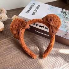 1 chiếc băng đô tai gấu hoạt hình - Có chi tiết nơ, phụ kiện tóc kiểu dáng dễ thương không có lông vũ, phù hợp cho phụ nữ và bé gái, tuyệt vời cho việc chăm sóc da và trang điểm. - Xem 14