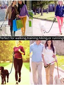 1pc Reflective Nylon Dog Leash, Suitable For Small/Medium/Large Dogs, Soft Padded Handle, Durable Outdoor Walking Training Pet Leash - Multicolor - View 4