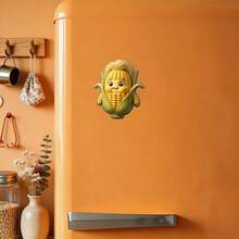 Smiling Corn Cartoon With Green Husk And Silky Tassel Magnet Veggie Joy Keepsake For Fridge Kitchen Kids Room Decor - I - View 4
