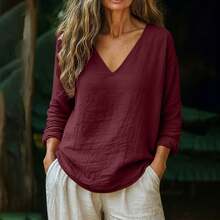 Women Blouses & Shirts - Burgundy - View 4
