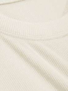 Camiseta de manga corta de unicolor casual para mujer, verano - Blanco - Ver 6