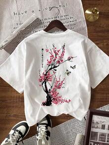 Women's Casual Short-Sleeved T-Shirt With Round Neck And Cherry Letter Print T-Shirts For Women - 風格二 - 查看 6