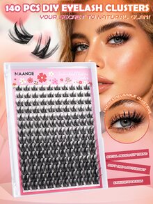 MAANGE Halloween 280/260/140/100 CC Curl Single Cluster Segmented False Eyelashes, 10 Rows Natural Realistic 3-Step European & American Style, Moist Mango Eyelashes, Cross 3D Simulation Eyelashes, Reusable, Optional Disposable Eyebrow Brush, Halloween Gift, Halloween Party Eyelashes, Holiday Gift For Women - CC - View 12