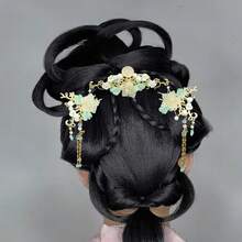 5 Pcs Flower Tassels Hairpin Chinese Hair Pins Flower Pins For Hair Chinese Hanfu Hairpin Rhinestone Pearl Clips Headpiece Retro Hanfu Wedding Brides Updo Long Hair Accessories Cat's Eye Beads - 貓眼珠 - 查看 3