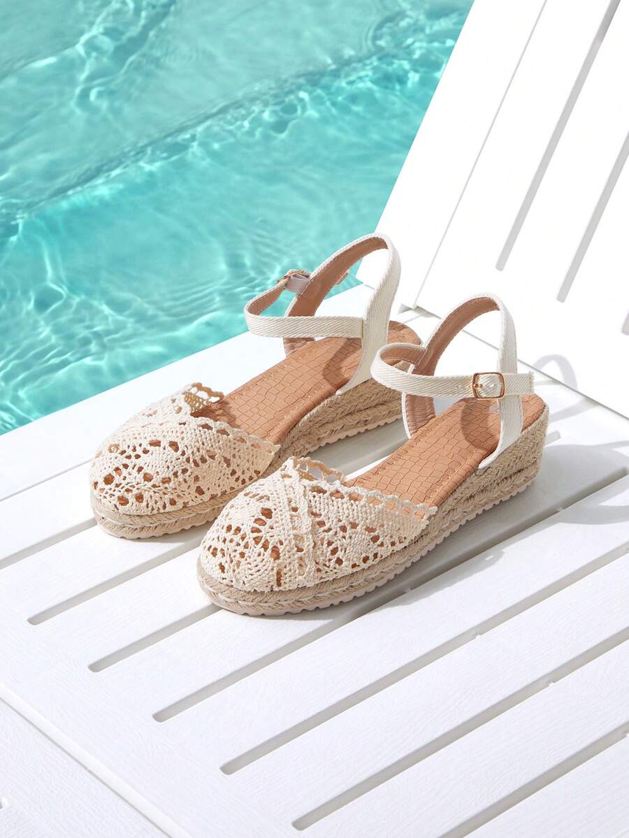 Trivaya Giày nữ đế dày, gót chunky, kiểu dáng thời trang, đa năng, chất liệu rơm dệt, thích hợp cho trang phục thường ngày. Nhẹ nhàng, thanh lịch và thoải mái. Màu trắng, đen, be, đỏ, xanh lá cây, hồng, phù hợp với mọi trang phục mùa xuân hè. - Màu be - Xem 1