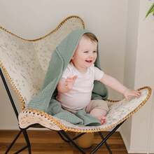 Hooded Towel Cotton Bath Wrap, Absorbent Swaddle Blanket, Breathable Multi-Functional Toddler Bath Robe Newborn Infant VQVS - Green 1pcs - View 1